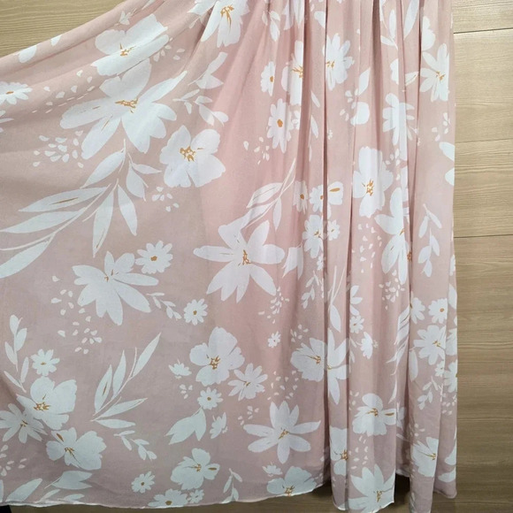 NWT En Saison Women's Gabby Square‎ Tie Sleeve Midi Dress Pink Floral Size Small - Picture 10 of 14